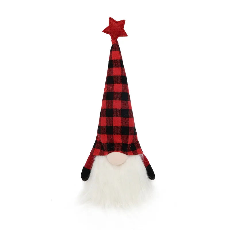 LED Lalka Bez Twarzy – Krasnal / Elf Świąteczny 20–30 cm, Dekoracja LED na Boże Narodzenie i Nowy Rok, Prezent dla Dzieci