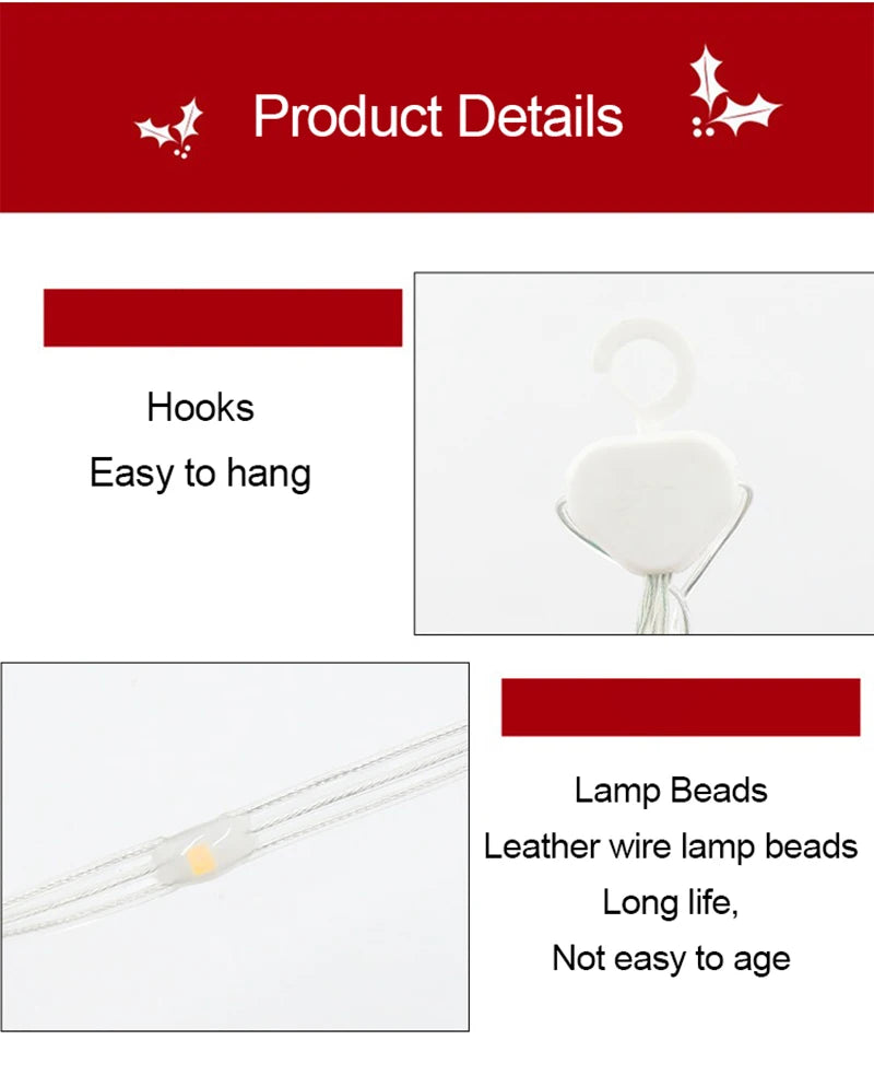 LED Świąteczna Lampka – Drabina z Mikołajem, Dekoracja Boże Narodzenie i Nowy Rok, Wewnętrzna i Zewnętrzna