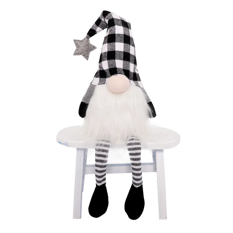 LED Lalka Bez Twarzy – Krasnal / Elf Świąteczny 20–30 cm, Dekoracja LED na Boże Narodzenie i Nowy Rok, Prezent dla Dzieci