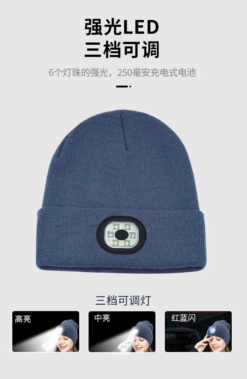 Czapka Zimowa Bluetooth z LED – Muzyka i Świecący Rękaw