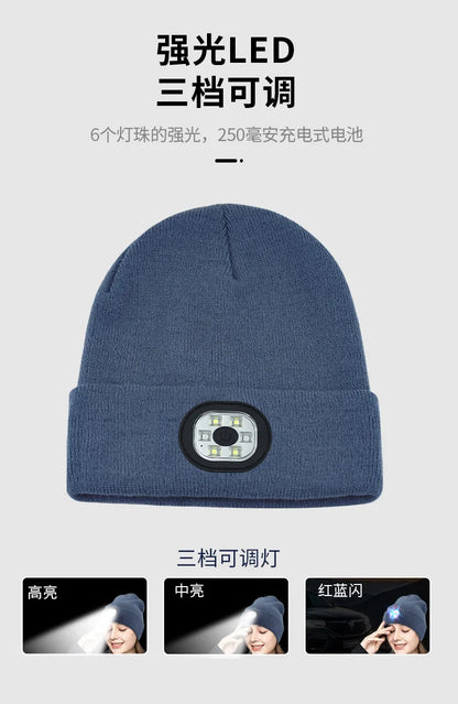 Czapka Zimowa Bluetooth z LED – Muzyka i Świecący Rękaw