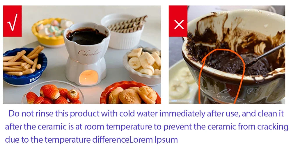 Mini zestaw do fondue – kubek i podgrzewacz do czekolady, sera i masła