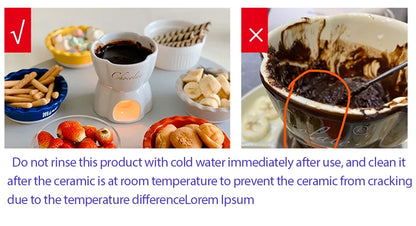 Mini zestaw do fondue – kubek i podgrzewacz do czekolady, sera i masła